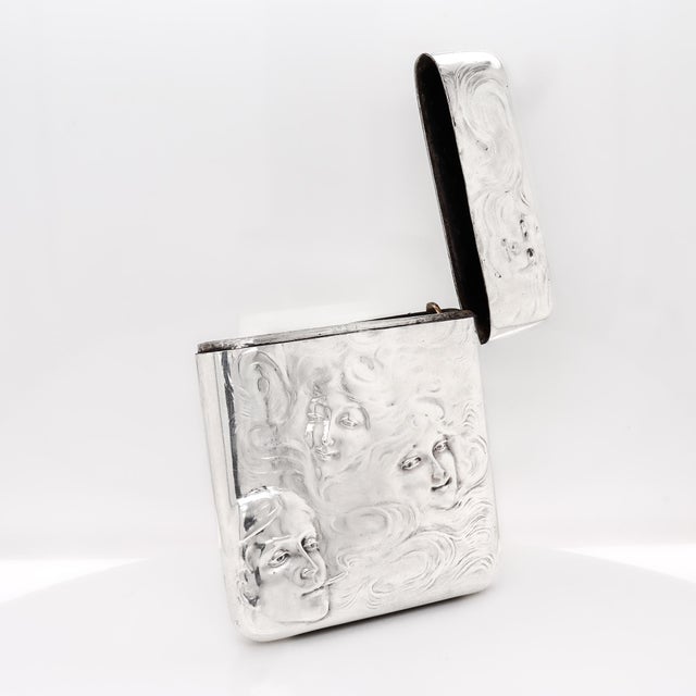 Antique Blackinton & Co. Art Nouveau Smokers Repousse Sterling Silver Matchsafe For Sale In Philadelphia - Image 6 of 10