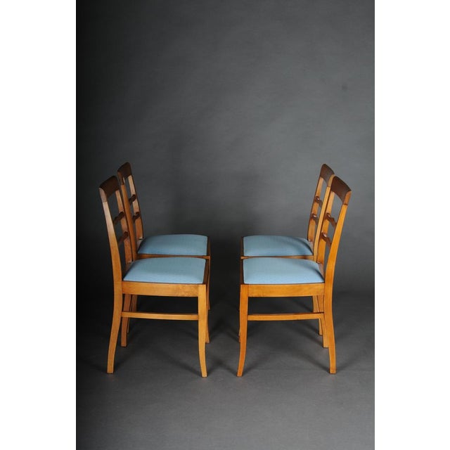 Brown Vintage Biedermeier Chairs in Birch, Set of 4 For Sale - Image 8 of 18