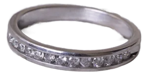 The Stack: Vintage 14K White Gold Channel Set Diamond Stack-able Band