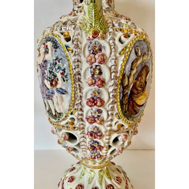 White 1950's Italian Ceramic Table Lamp by Zulimo Aretini For Sale - Image 8 of 13