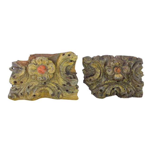 17th Century Baroque Altar Fragments - a Pair For Sale