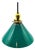1920s Art Deco Banker/Poker Brass Hanging Ceiling Light W/ 10" Green Glass Shade For Sale