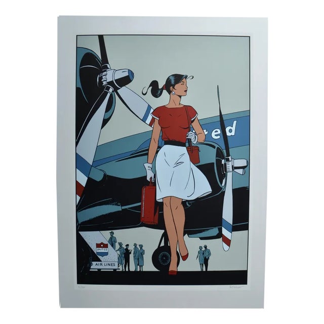 Philippe Berthet, Pin-Up L'avion, Silkscreen For Sale