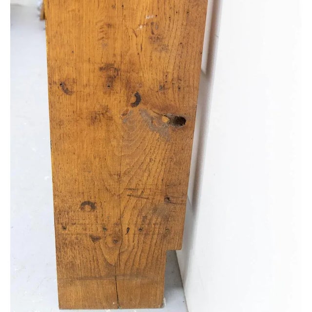 Mid-Century French Oak Bookcase with Folding Desk, 1940s For Sale - Image 10 of 15