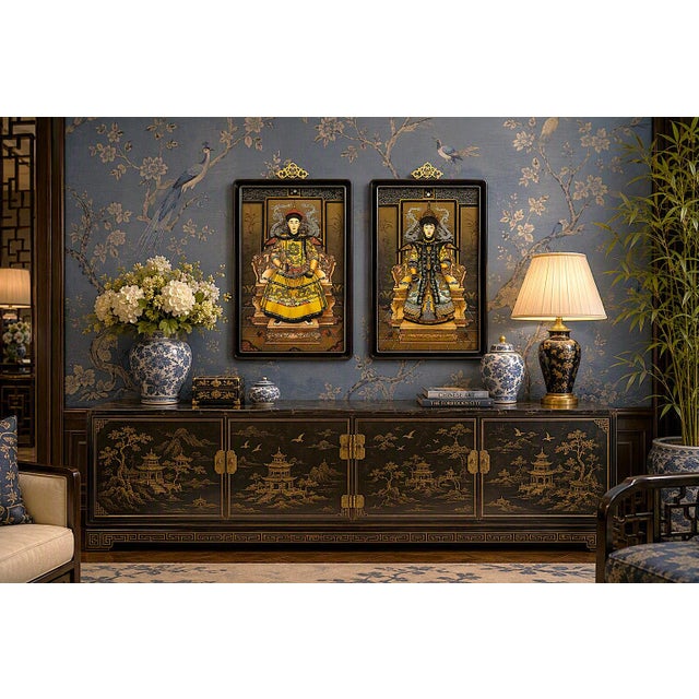 Painting Pair Chinese Ancestral Portraits For Sale - Image 17 of 17