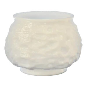 White Textured Glass Centerpiece Bowl