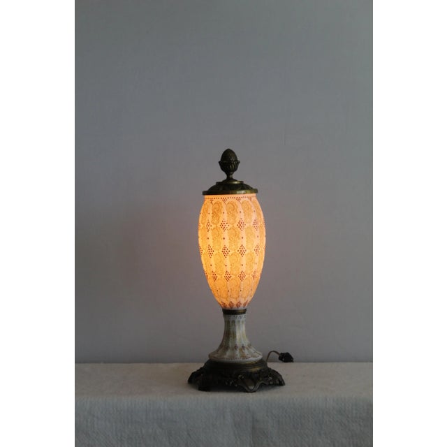 Neoclassical Embossed Murano Glass Illuminated Urn For Sale - Image 3 of 9