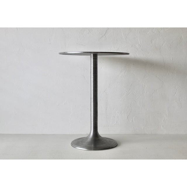 Italian Tulip Style Alu Nickel Side Table Vintage For Sale - Image 12 of 13