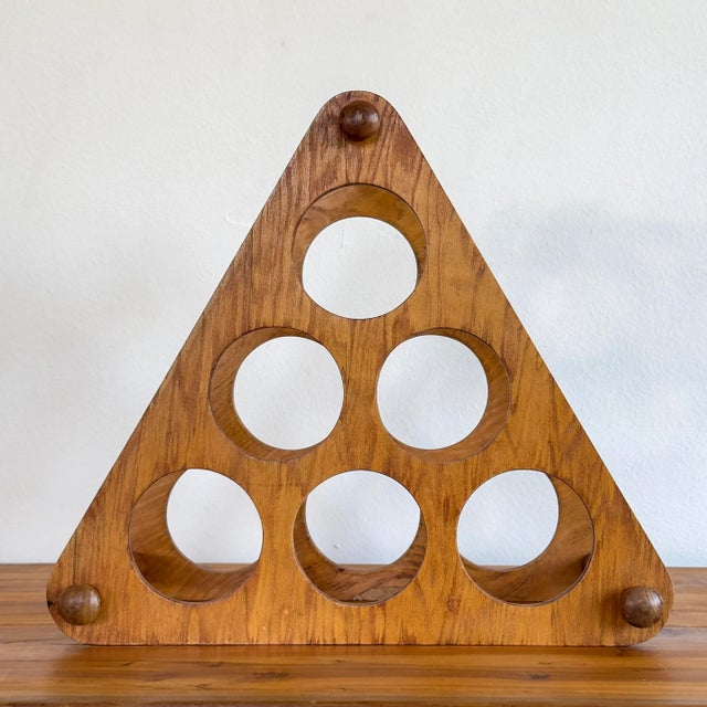 Vintage Wood 6-Bottle Wine Rack For Sale - Image 4 of 7