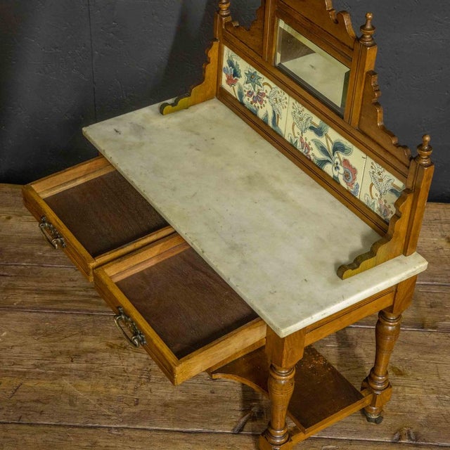 Edwardian Walnut Washstand, 1890s For Sale - Image 9 of 14