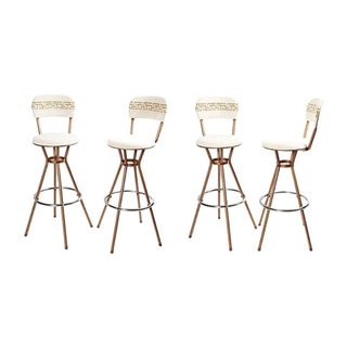 Greek Key Bar Stools - Set of 4 For Sale