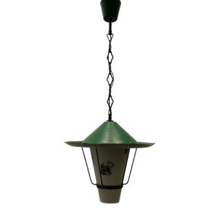 Vintage Opaline Glass Pendant Light, 1950s For Sale