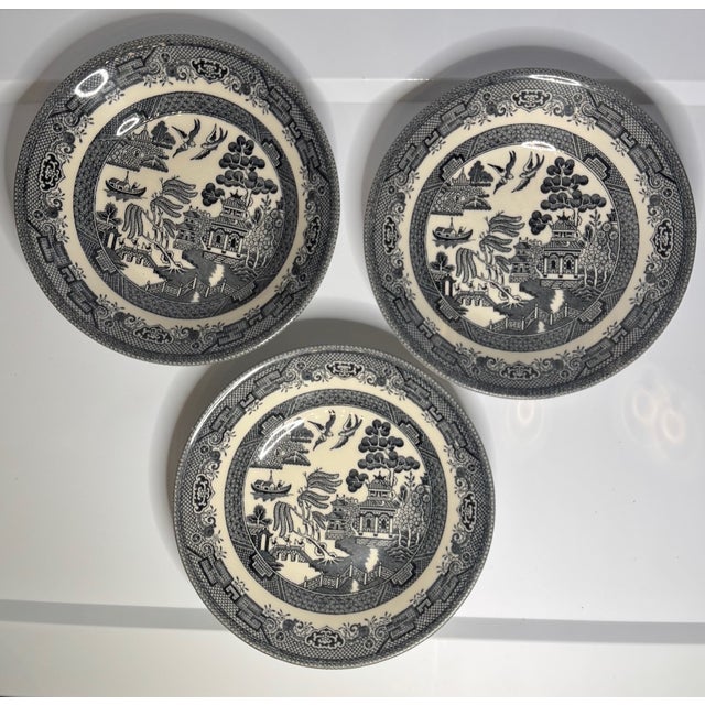Late 20th Century Churchill “Midnight Willow” Black Transferware Bowls ...