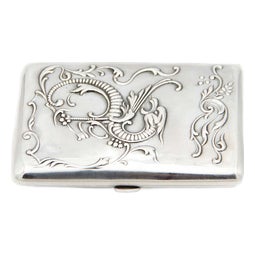 Rectangular Shaped Silver Cigarette Case For Sale