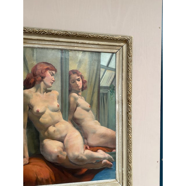 Philippe De Rougemont, Seated Woman at a Mirror, 1950s, Oil on Canvas, Framed For Sale - Image 7 of 18