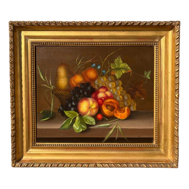 French School Artist, Still Life with Fruit, 19th Century, Oil Painting on Canvas For Sale