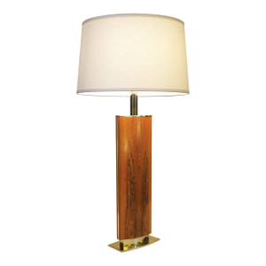 XL Laurel Brass Rosewood Modern Atomic Space Age Table Lamp, 1960s