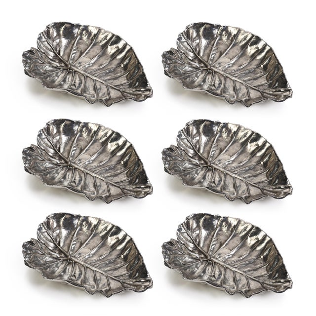 This metallic silver leaf tray is perfect for decor or for functional use. Its imperfect edges give the character of a...