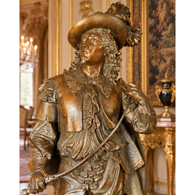 Baroque Late 19c Artisan Baroque Spelter Don Juan Statue For Sale - Image 3 of 18