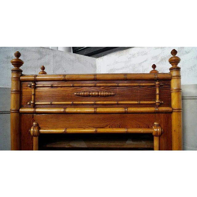 Late 19th Century Victorian Glazed Faux Bamboo Bookcase, 1880s For Sale - Image 5 of 11