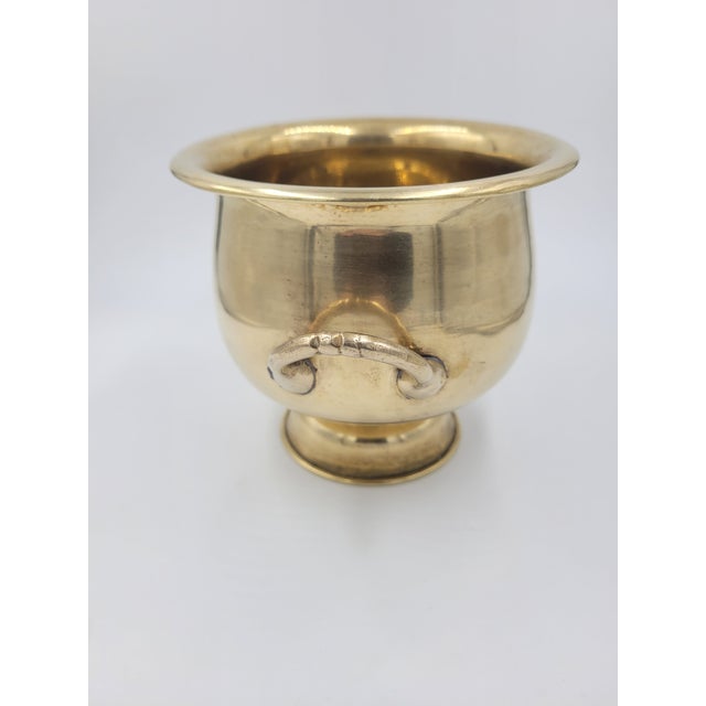 Vintage Carnat Hand-Polished Brass Footed Cachepot / Planter – Made in India For Sale - Image 4 of 12