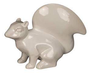 Vintage White Stoneware Squirrel, 1960s