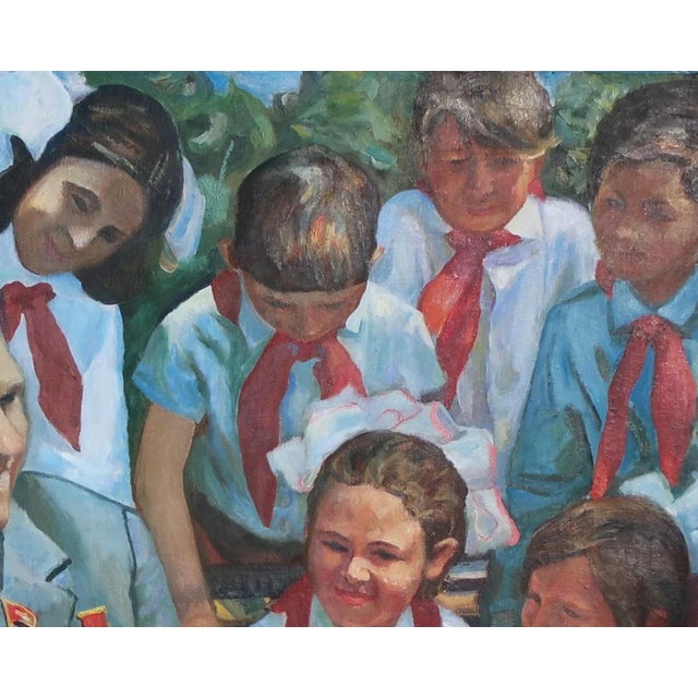 Realism Soviet Children Oil Painting, Socialist Realism Art, Ukrainian Artist (1971) 120-157 For Sale - Image 3 of 6