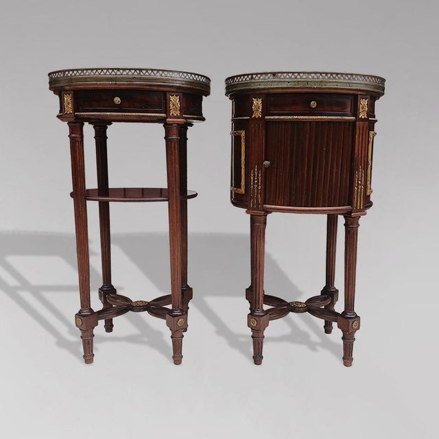 Louis XVI Style Bedside Tables from Jeanselme Company, 1900, Set of 2 For Sale - Image 9 of 9