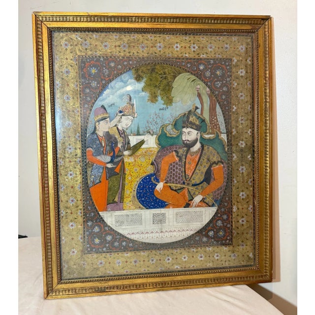 Paint Large Antique 18th Century Mughal Sikandar India Watercolor Painting Manuscript For Sale - Image 7 of 18