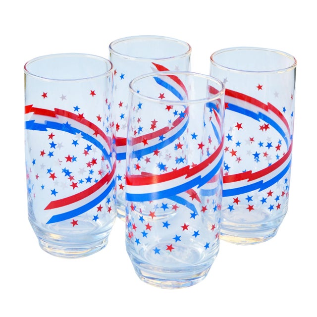 Patriotic-Pattern Tumblers, S/4 For Sale - Image 4 of 4