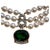18Ct Green Tourmaline & 2.5Ct Diamond Necklace 14 KY Gold & Triple Pearl Layers For Sale - Image 18 of 18