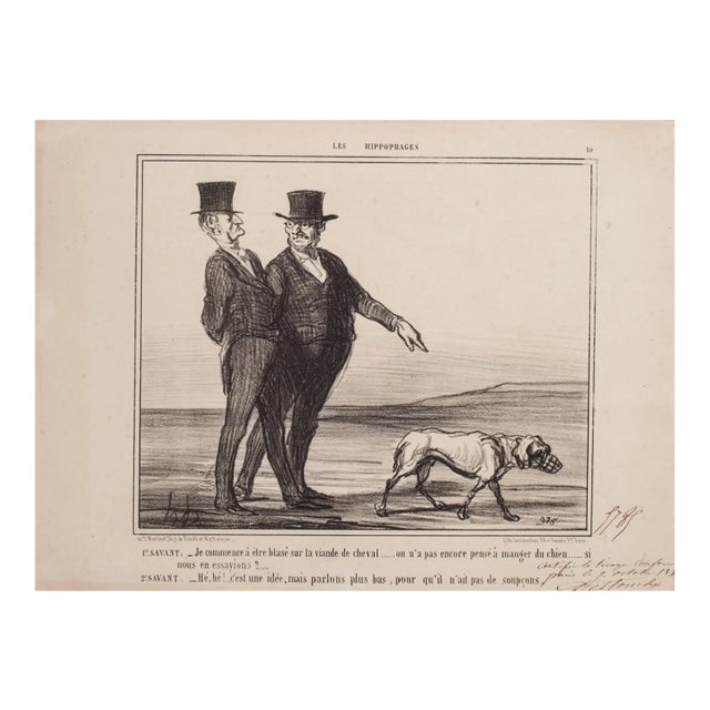 Honoré Daumier - Blasé sur la Viande de Cheval - Lithograph - 1856 For Sale