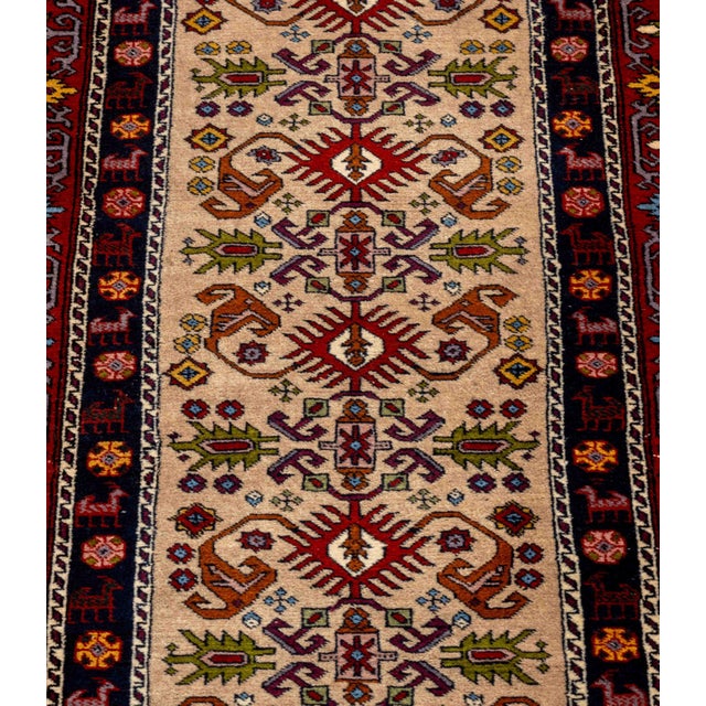 Mid 20th Century Persian Kazak Runner, 11' 6" X 2' 8" For Sale - Image 5 of 10