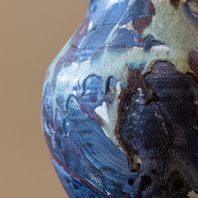 Postmodern Studio Art Pottery Vase Signed 1991 Ranfill For Sale - Image 9 of 10