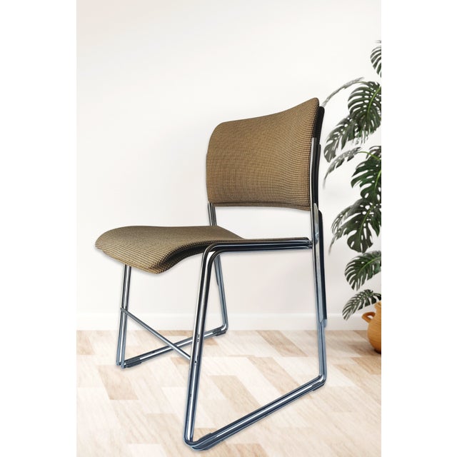 Add a touch of mid-century design history to your space with this beautiful, authentic vintage pair of 40/4 stacking side...