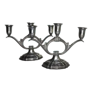 A Pair - Vintage Rogers Brothers Silver Plated Candelabra