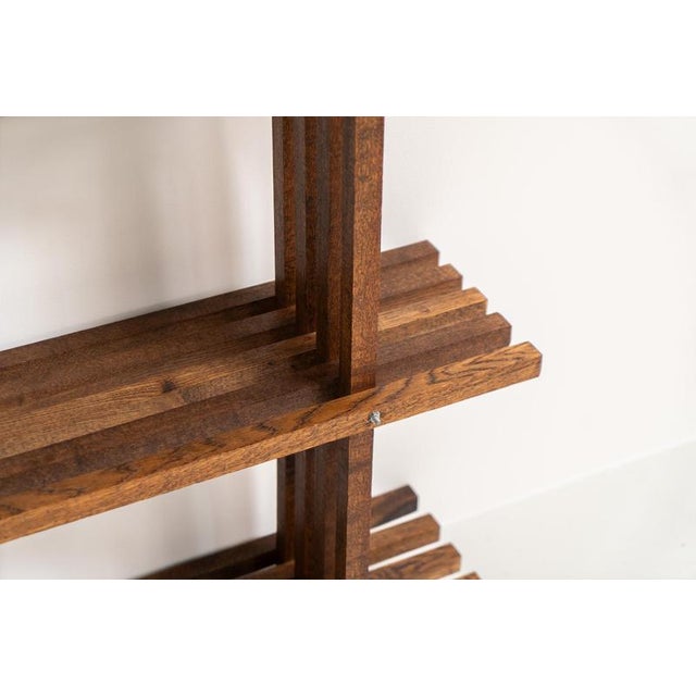 Sculptural Wengé Slat Bookcase For Sale - Image 9 of 18