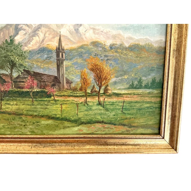 Green Early 20th Century Original Signed Hipp Dingemans Oil Painting Alpine Scene Landscape, Framed For Sale - Image 8 of 12