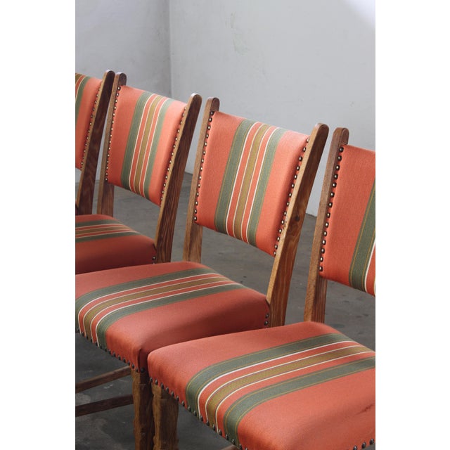 Vintage Danish Brutalist Tall Back Chairs attributed to Henning Kjærnulf, 1960s, Set of 4 For Sale - Image 15 of 18