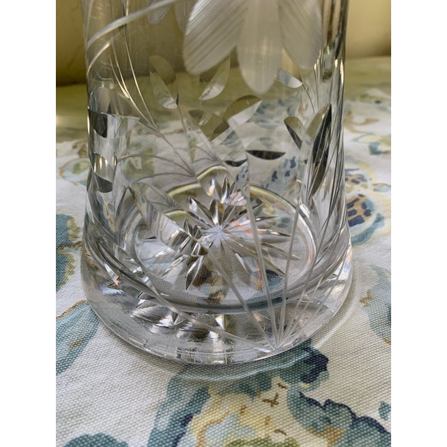 Glass Antique American Brilliant Cut Crystal Vase For Sale - Image 7 of 12