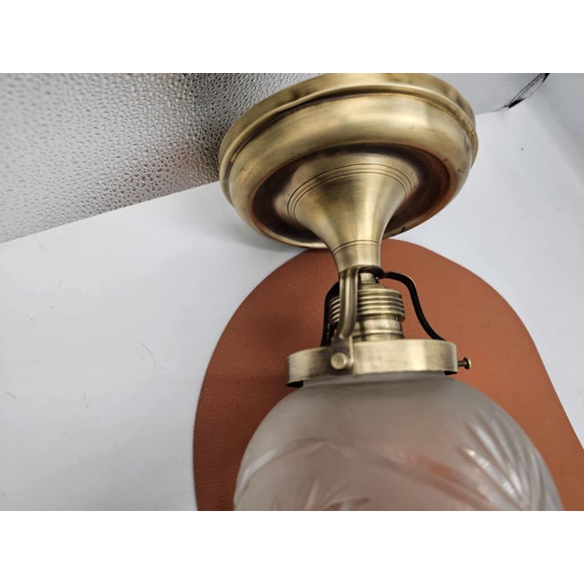 Art Deco Brass Ceiling Lamp, 1920s For Sale - Image 4 of 6