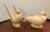 Set of Vintage 1980s Royal Haeger Usa Dove Figurines, #649 650 Cream glazed ceramic Hand painted beaks & feet Doves...