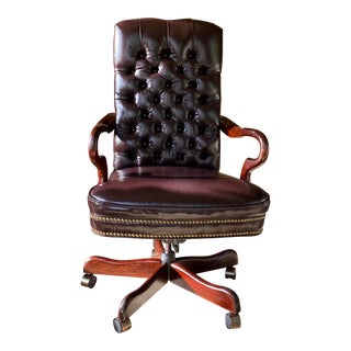 1970s Executive Leather Office Chair For Sale
