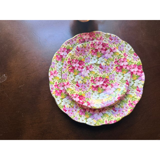 Mid-Century Modern Royal Standard "Virginia Stock" Bone China Trio Tea Set - 3 Pieces For Sale - Image 3 of 7