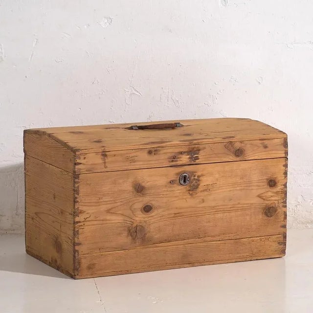 Brown Small Antique Chest, 1920s For Sale - Image 8 of 8