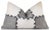 2020s Luxury White & Gray Genuine Cowhide Leather Patchwork Throw Pillow 16x24 | Handmade Designer Lumbar Cushion For Sale - Image 5 of 9