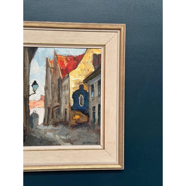 Mid-Century Modern Knut Norman, Alley, 1950s, Oil Painting on Panel, Framed For Sale - Image 3 of 16