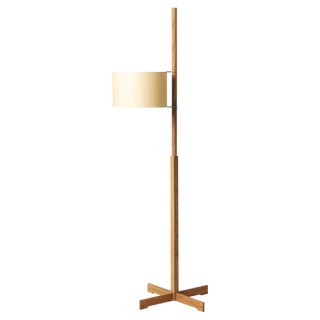 Beige and Oak Tmm Floor Lamp by Miguel Milá For Sale