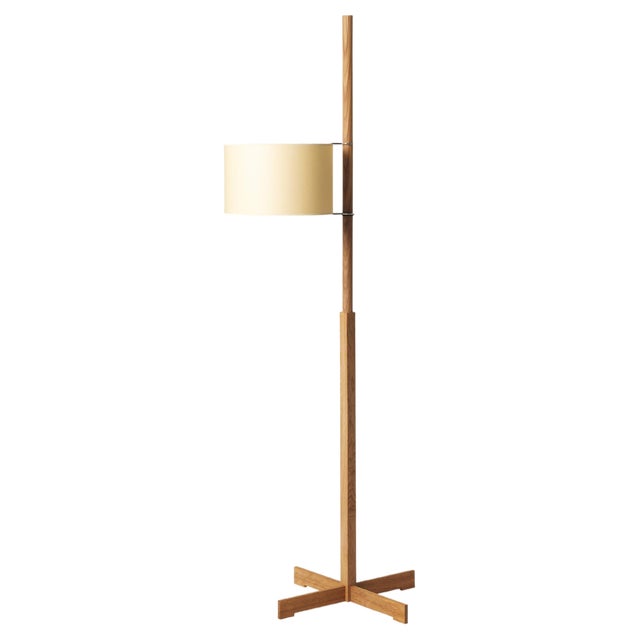 Beige and Oak Tmm Floor Lamp by Miguel Milá For Sale