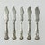 1940s Vintage Hollywood Regency English Chippendale Silverplate Butter Knives- Set of 5. For Sale - Image 4 of 11